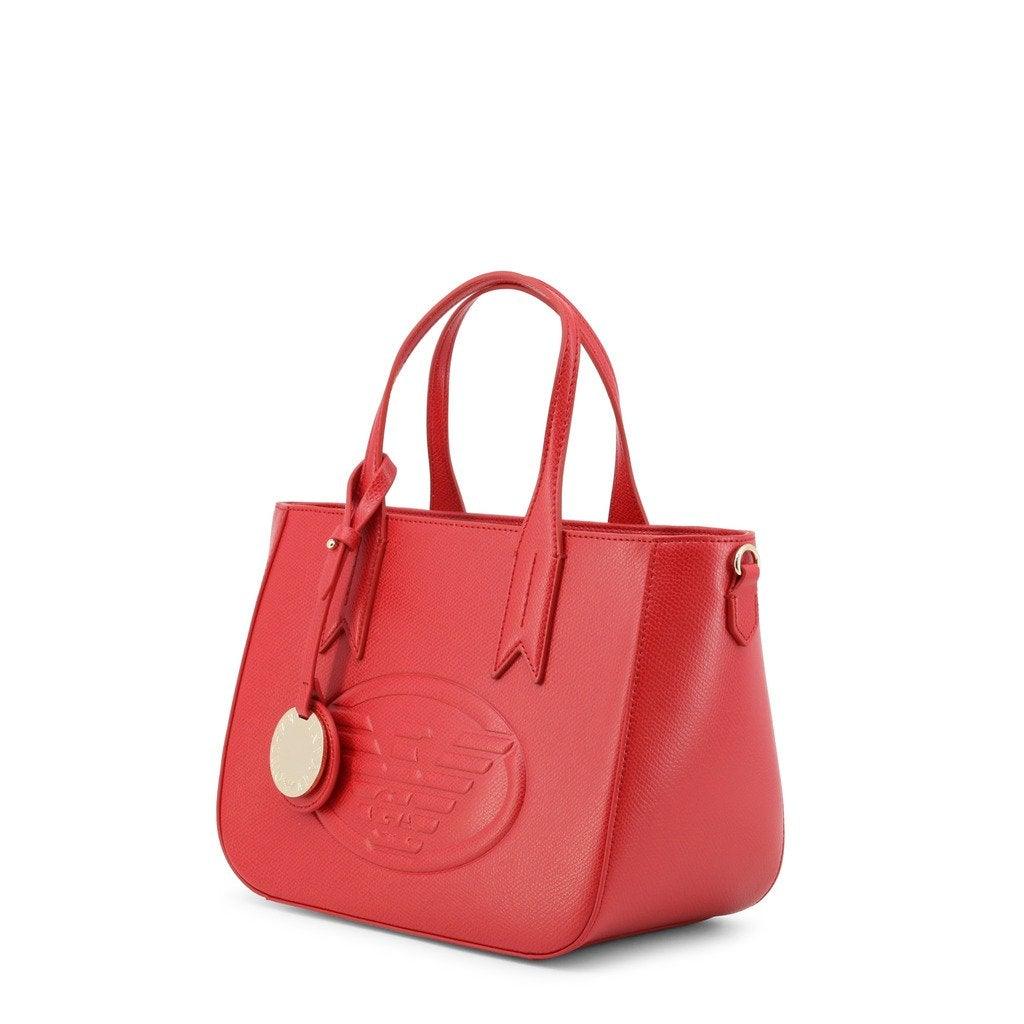 Small Red Leather Logo Satchel