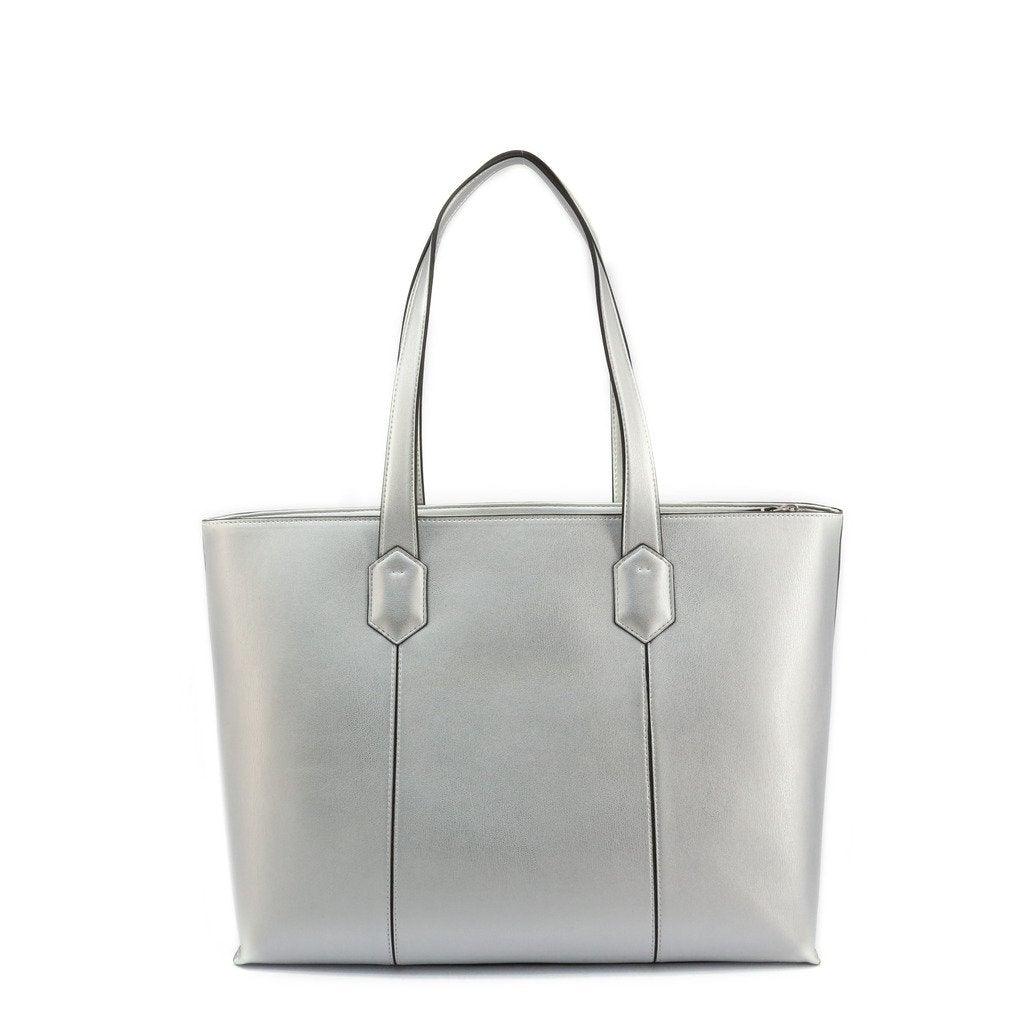 Silver Woven Tote Bag