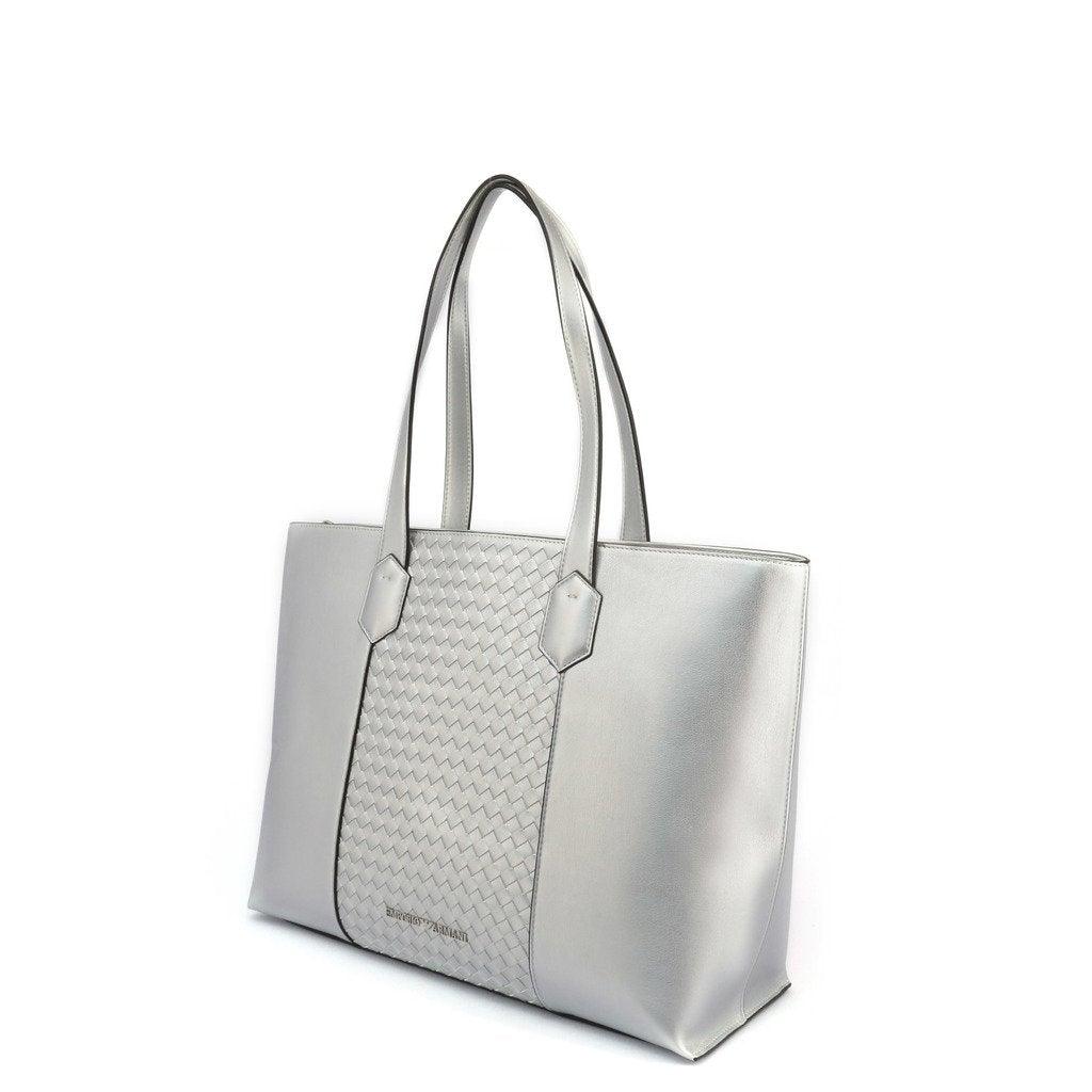 Silver Woven Tote Bag