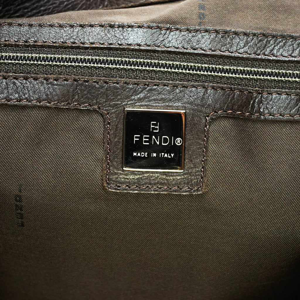 Fendi Tote Bag Black Coated Canvas