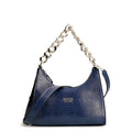 Tullia Croc Print Hobo Bag in Blue