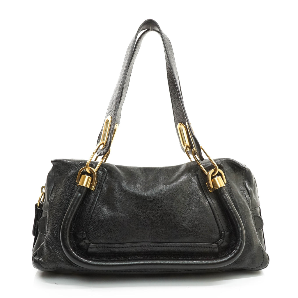 Chloe Shoulder Bag Black Leather