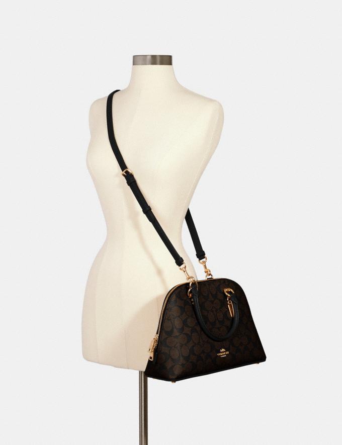 Leather Signature Katy Satchel Brown