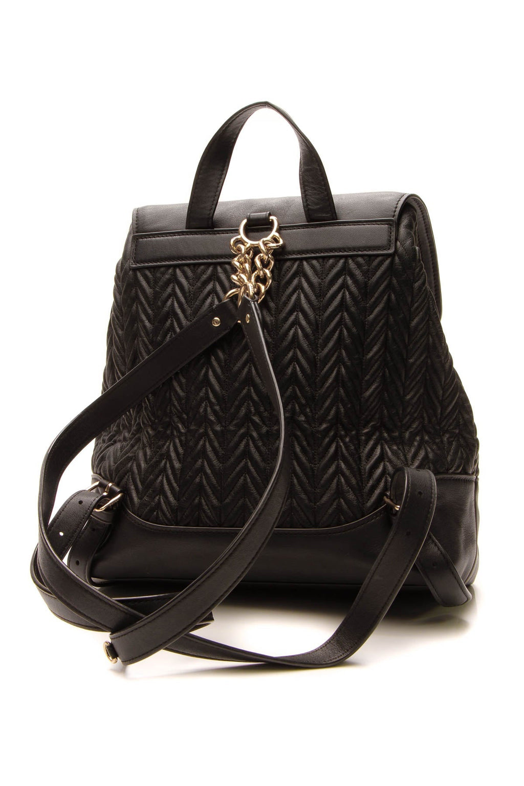 Elle Quilted Backpack - Black