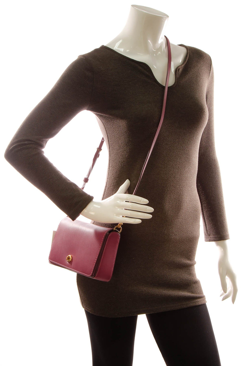 Turnlock Crossbody Bag - Dusty Pink