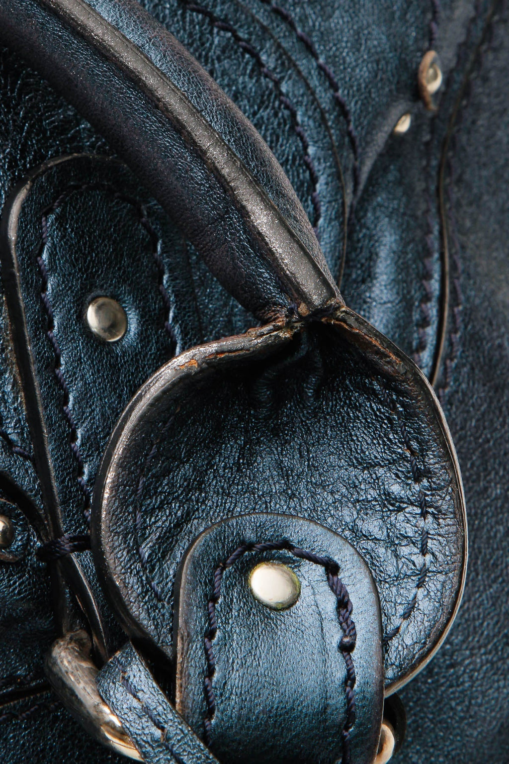 Large Dome Paddington Bag - Metallic Blue