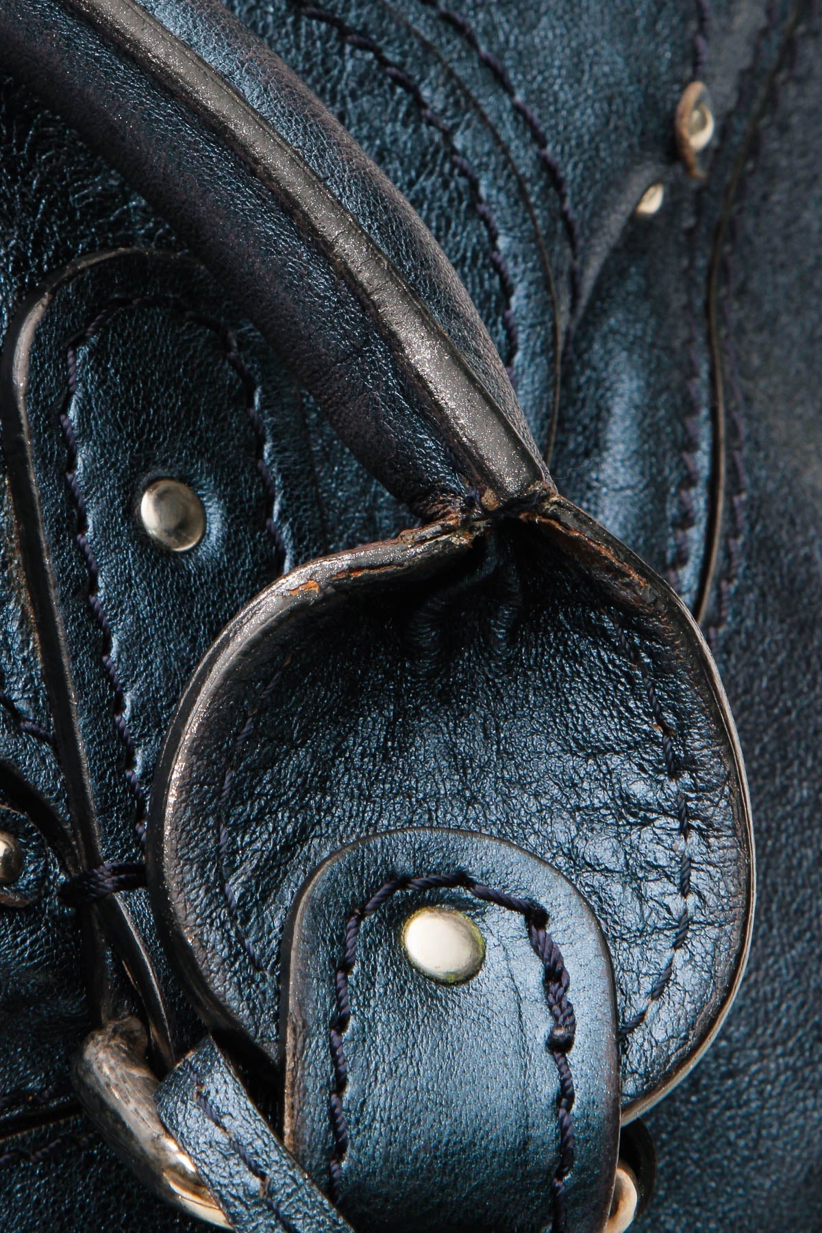 Large Dome Paddington Bag - Metallic Blue