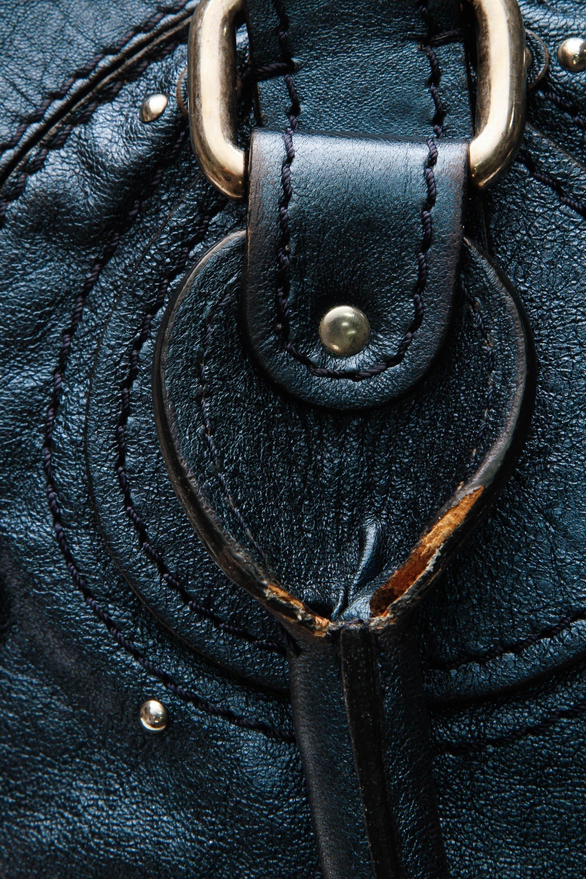 Large Dome Paddington Bag - Metallic Blue