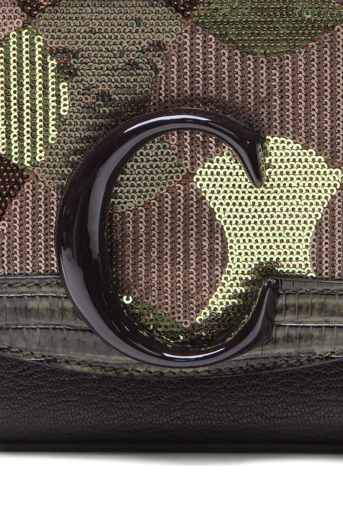 Sequin Camo Mini C Bag - Black Raisin