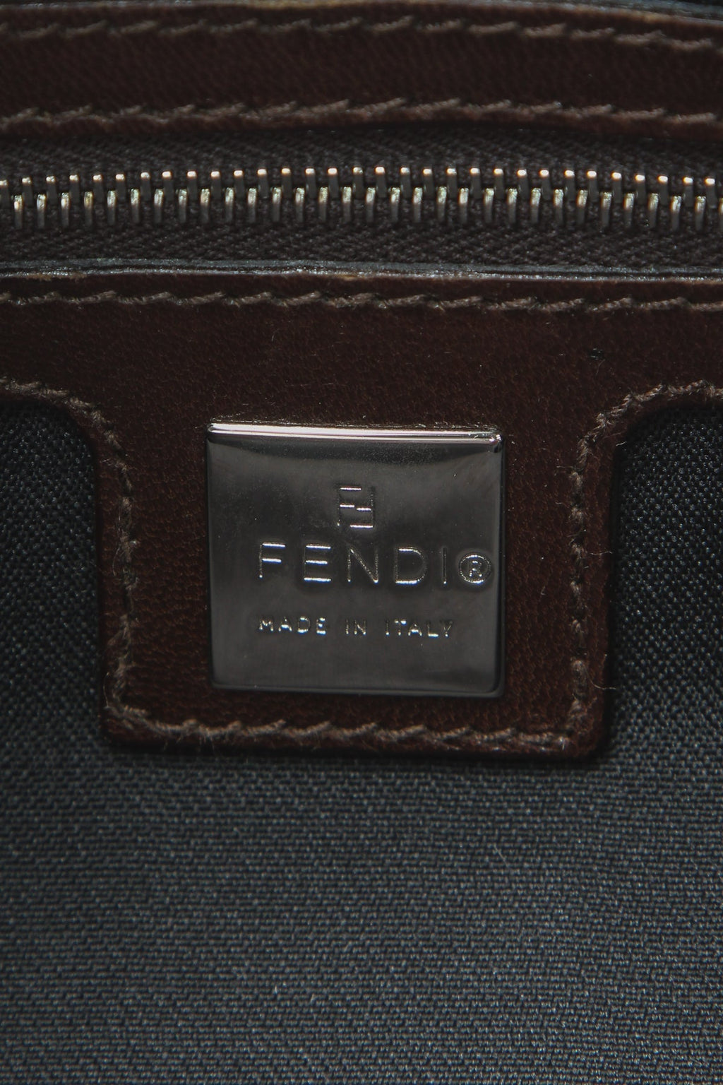 Zipper Baguette Bag - Brown Suede