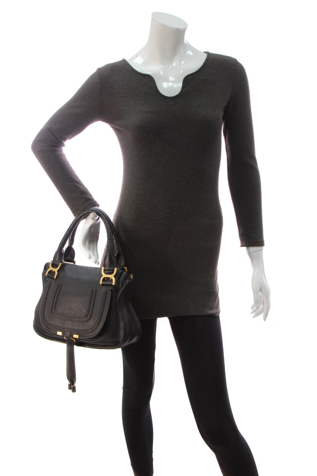 Marcie Small Satchel Bag - Black