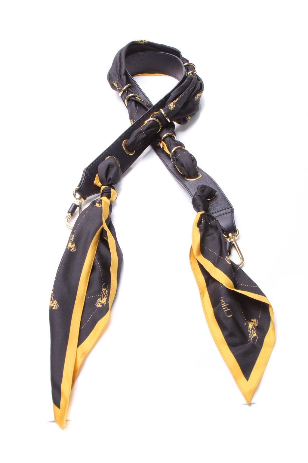 Horseprint Scarf Strap - Black/Yellow