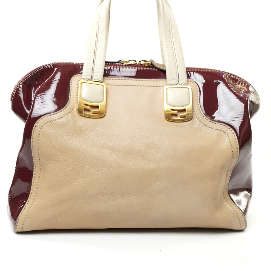 Fendi Chameleon Hand Bag Burgundy