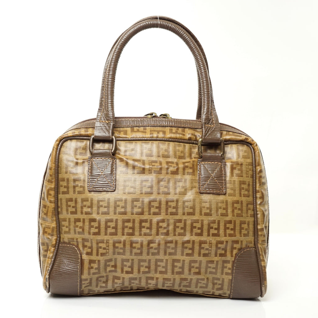Fendi Zucchino Hand Bag Light Brown