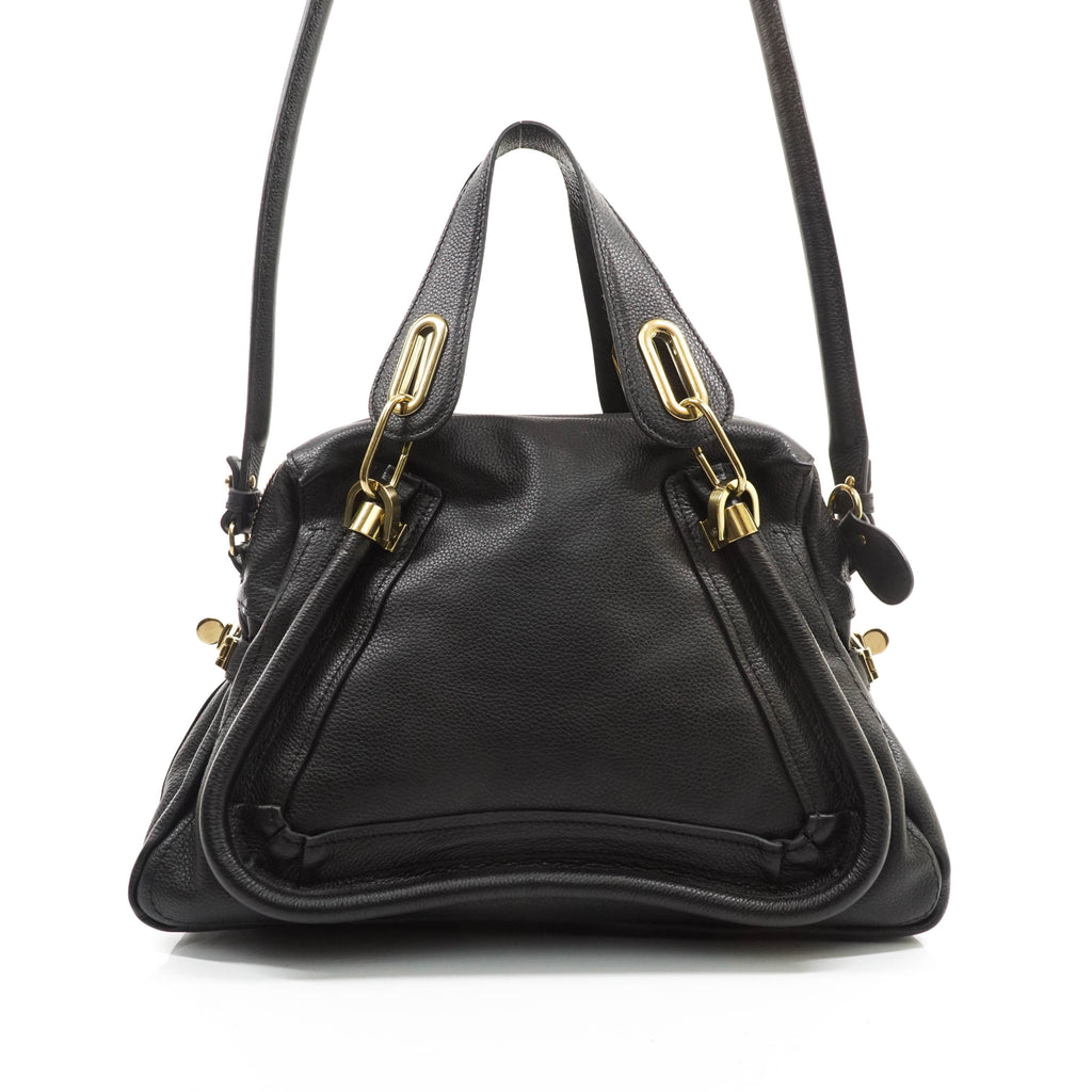 Chloe Paraty Hand Bag Leather Black
