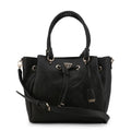 Helaina Logo Embossed Black Shoulder Bag