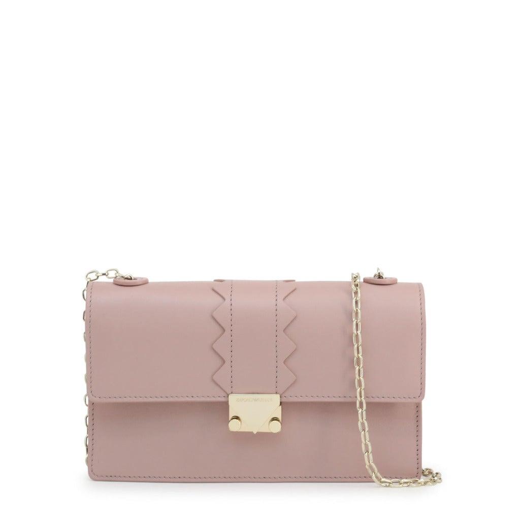 Pink Leather Chain Clutch Bag