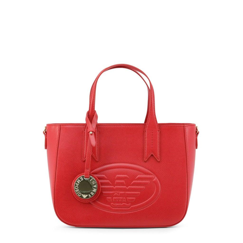 Small Red Leather Logo Satchel