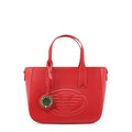 Small Red Leather Logo Satchel