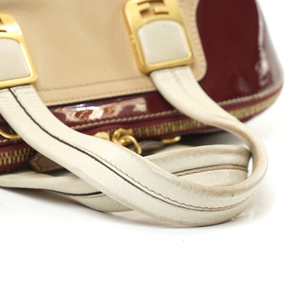 Fendi Chameleon Hand Bag Burgundy