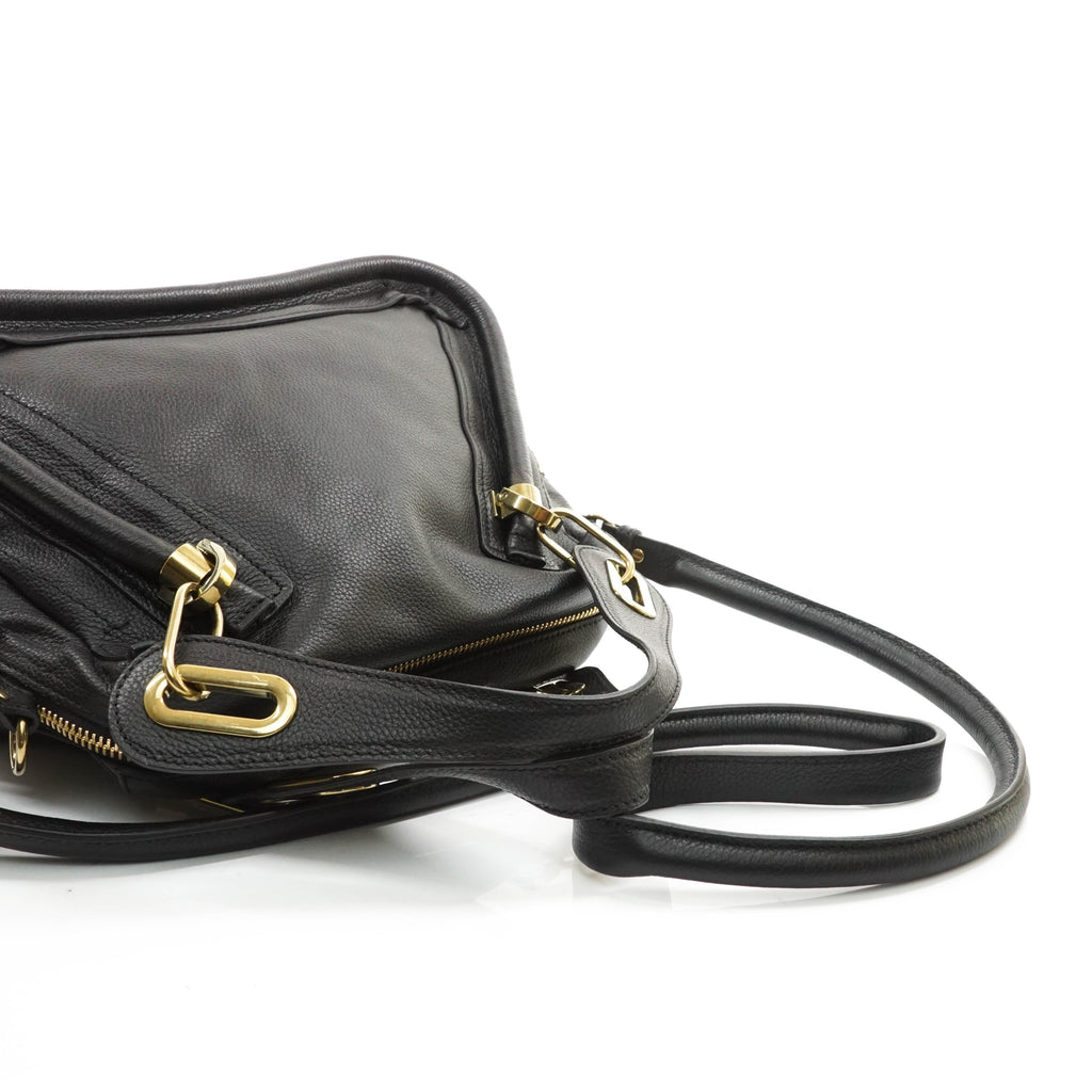 Chloe Paraty Hand Bag Leather Black