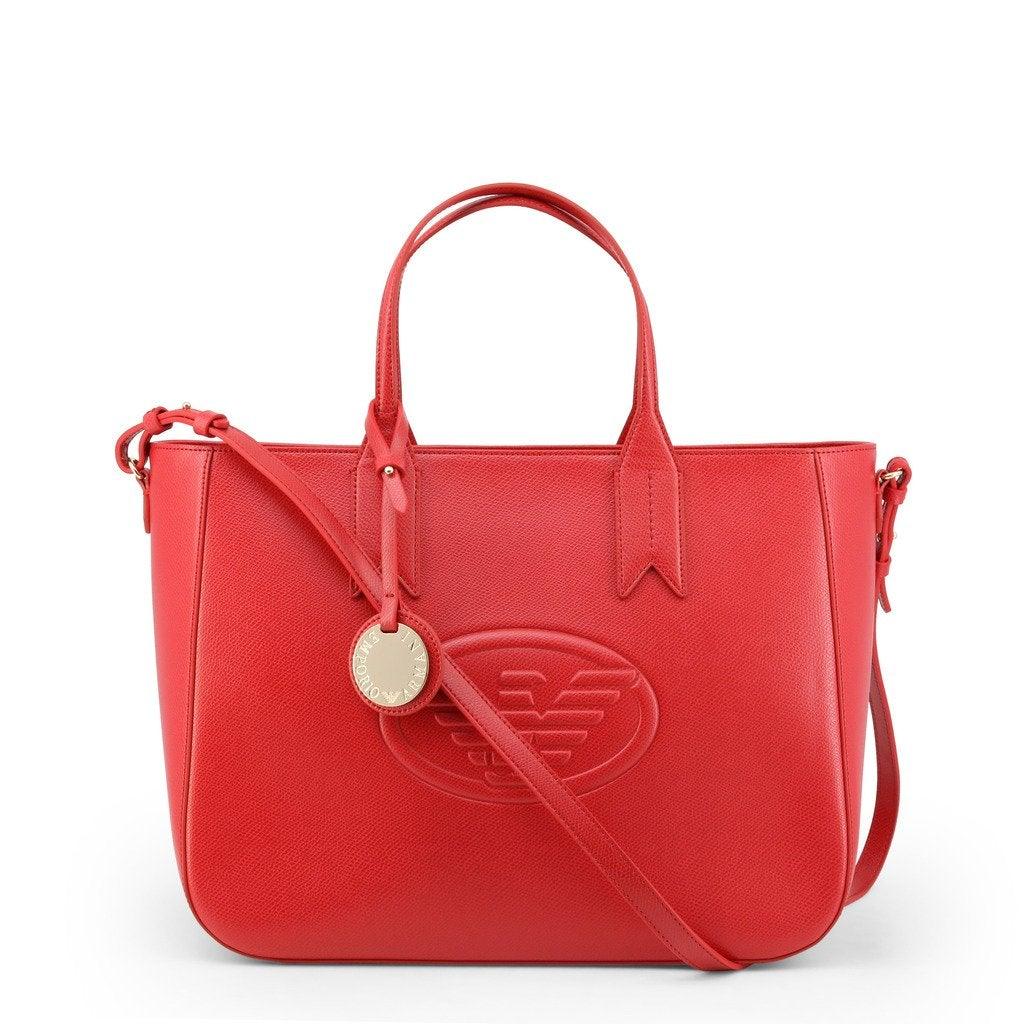 Red Leather Logo Satchel
