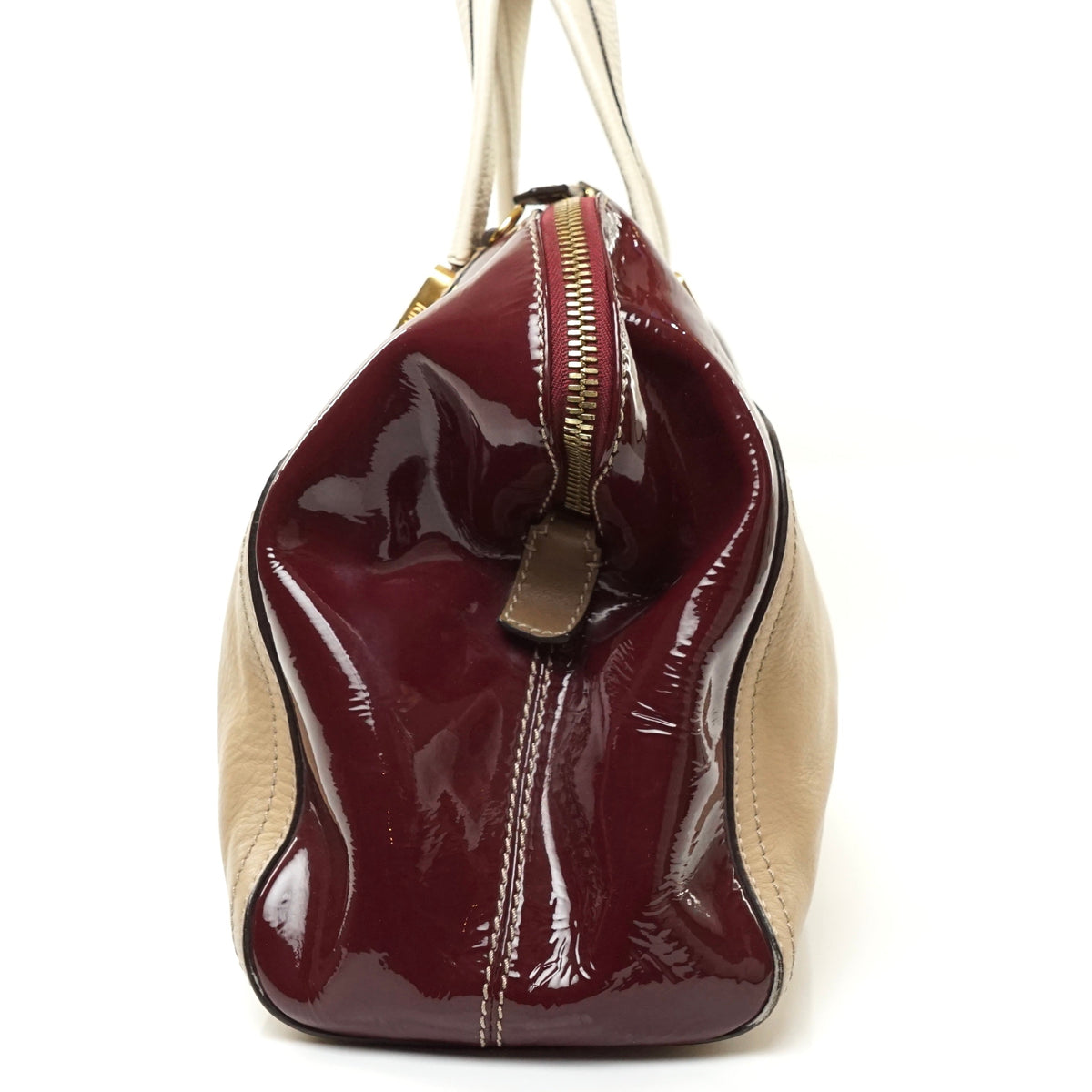 Fendi Chameleon Hand Bag Burgundy