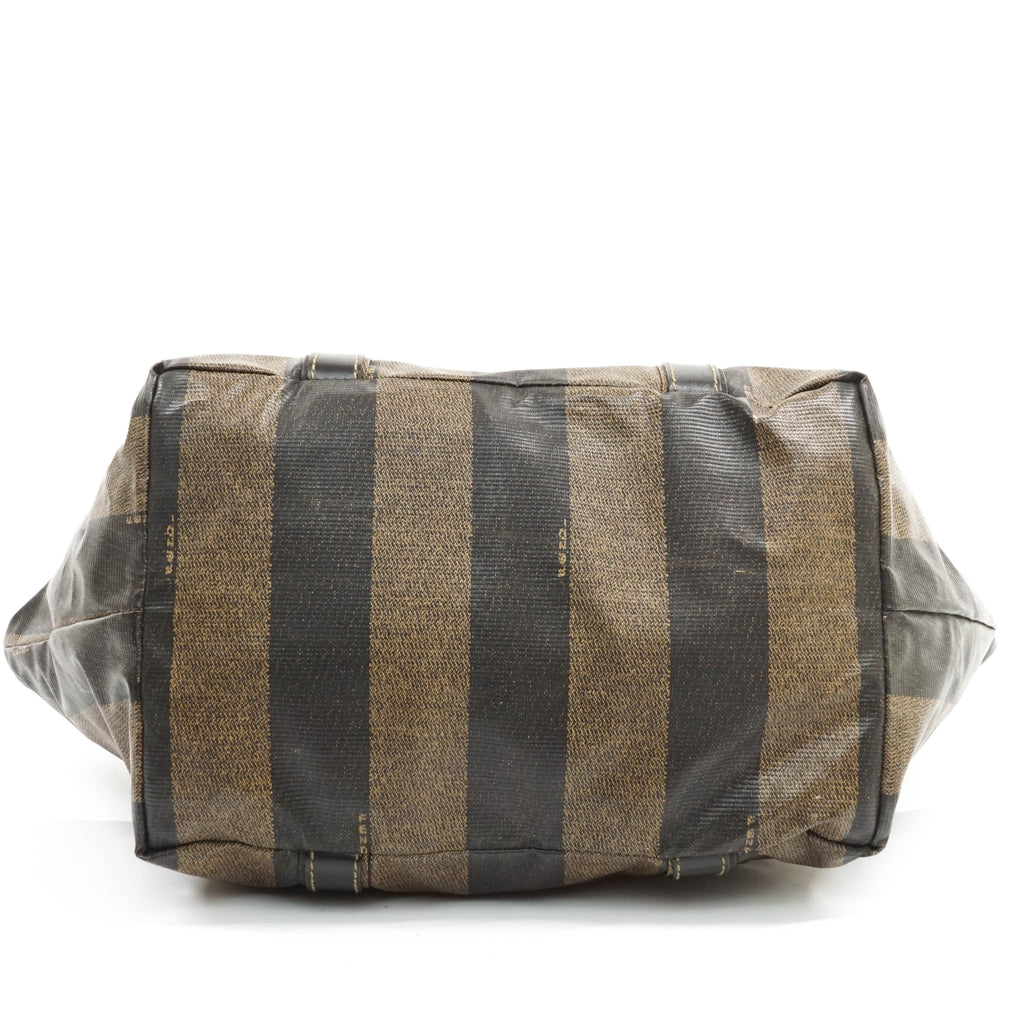 Fendi Pequin Hand Bag Vinyl Brown