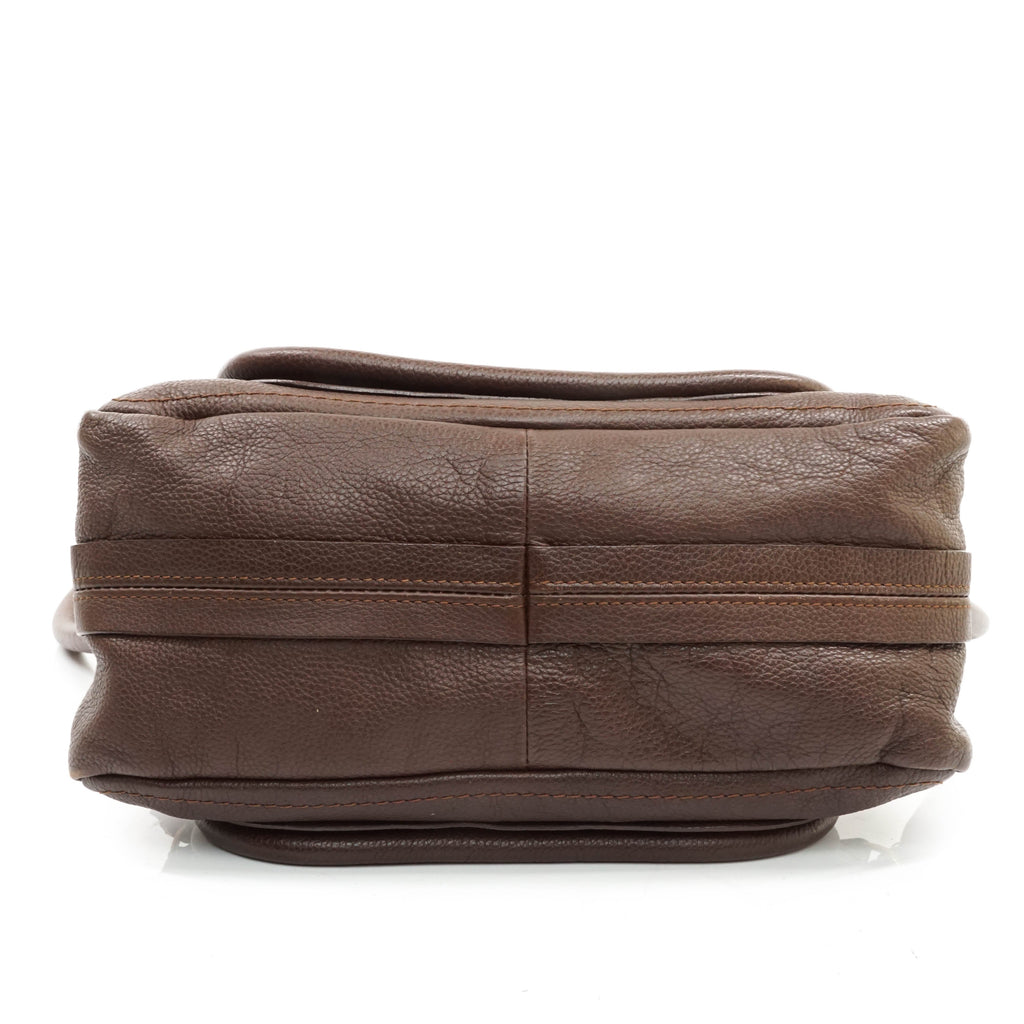 Chloe Paraty Hand Bag Leather Brown