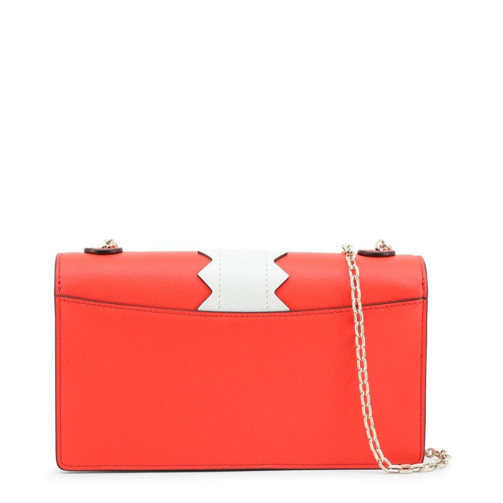 Two Tone Leather Clutch With Chain