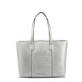 Silver Woven Tote Bag