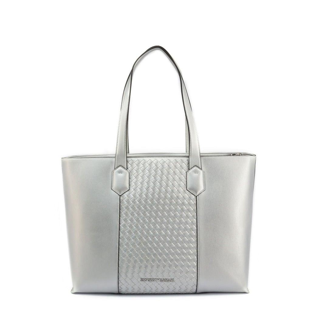 Silver Woven Tote Bag
