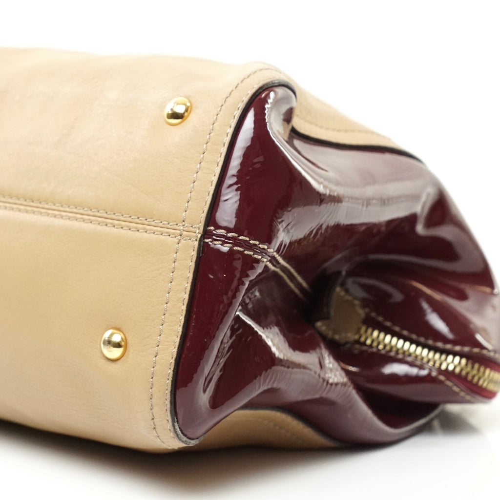Fendi Chameleon Hand Bag Burgundy