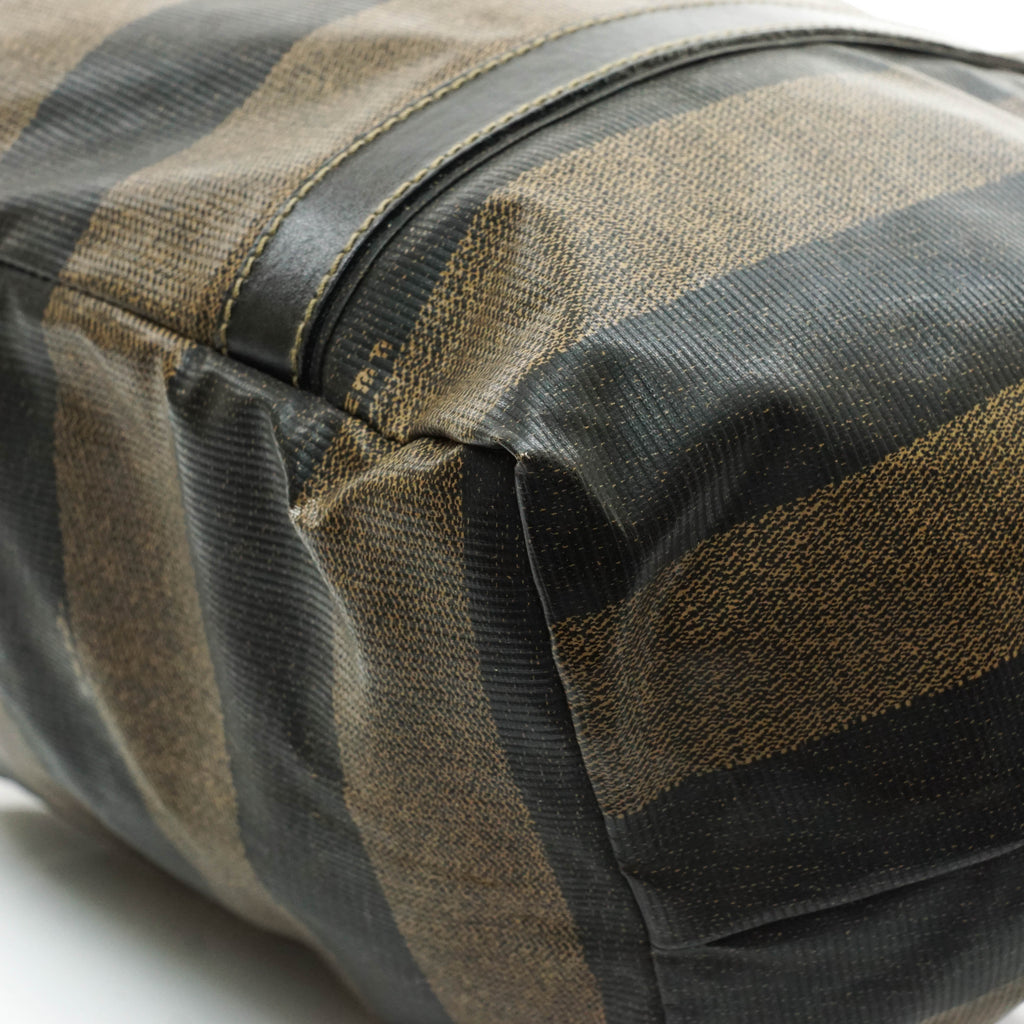 Fendi Pequin Hand Bag Vinyl Brown