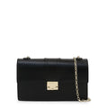 Black Leather Chain Clutch Bag