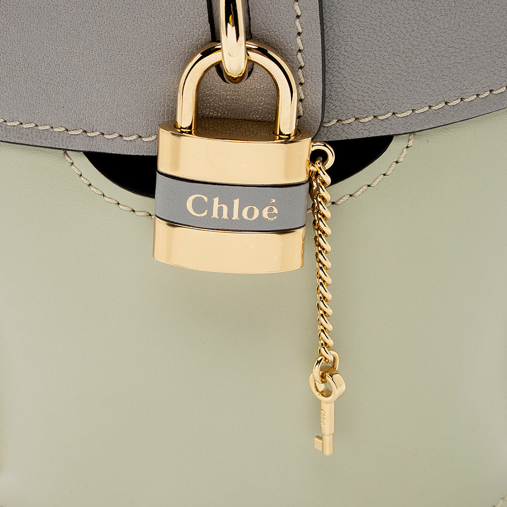 Chloe Calfskin Goatskin Mini Aby Bi-Color Bucket Bag (SHF-18320)