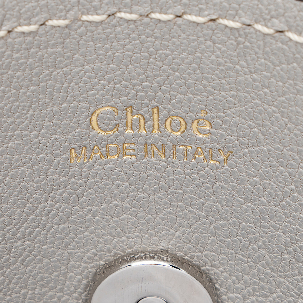 Chloe Calfskin Goatskin Mini Aby Bi-Color Bucket Bag (SHF-18320)