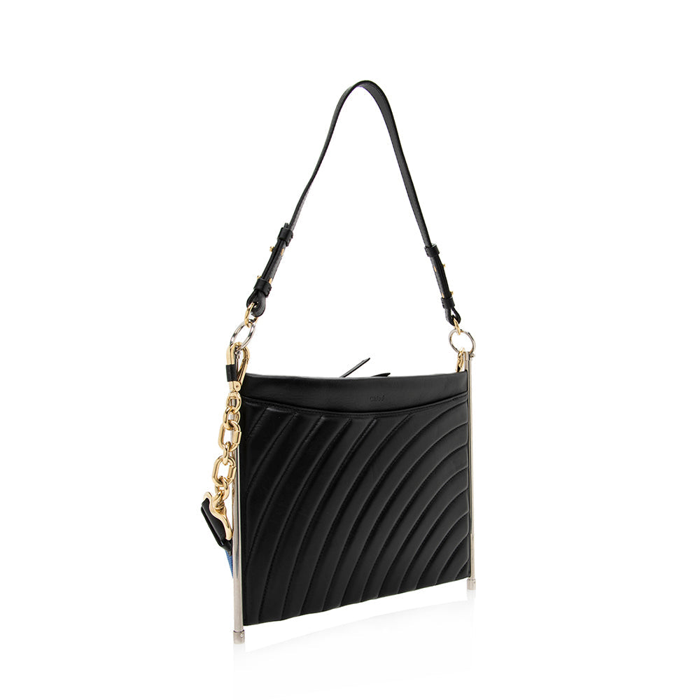 Chloe Quilted Leather Roy Shoulder Bag (SHF-15791)