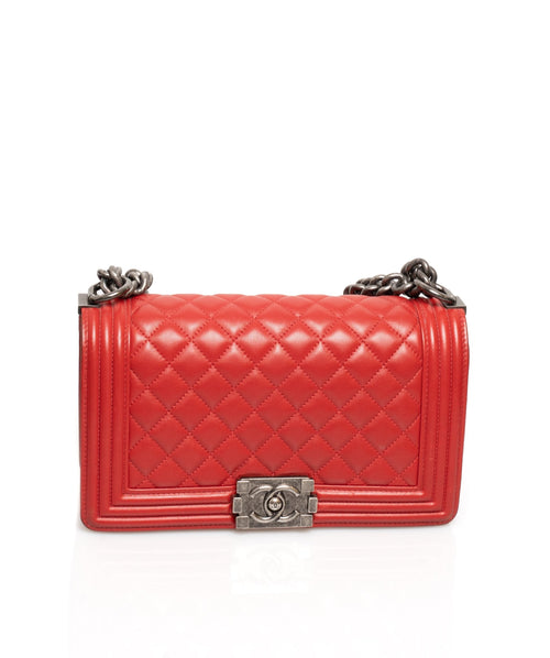Chanel Red New Medium Boy Bag - ADL1302 - Cap N Wrap