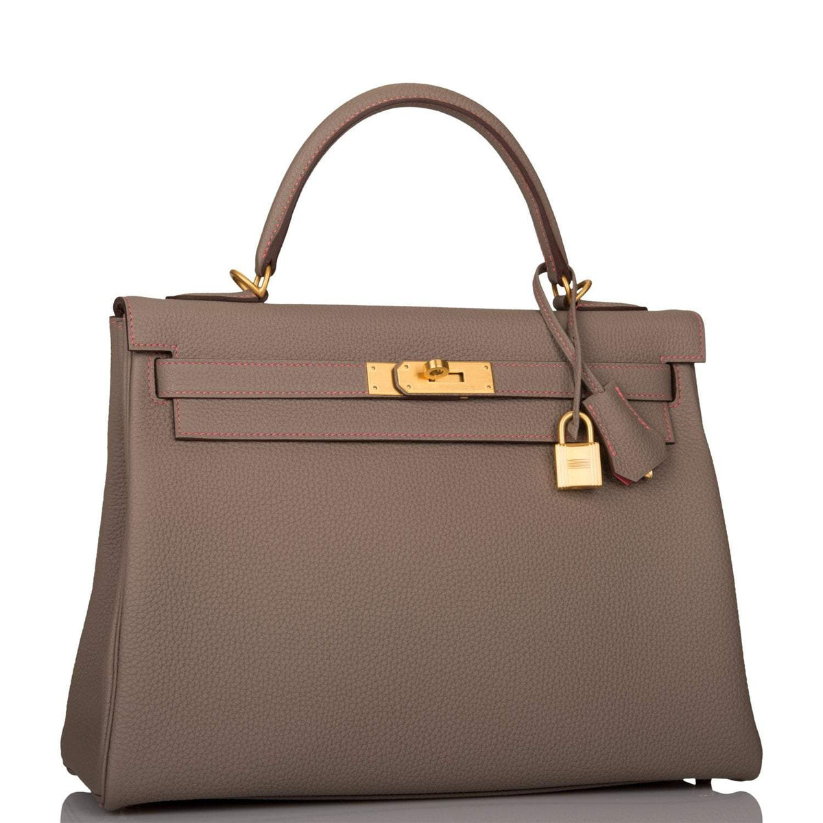 Hermes Horseshoe Stamp (HSS) Gris Asphalte Verso Togo Retourne Kelly 32cm Brushed Gold Hardware