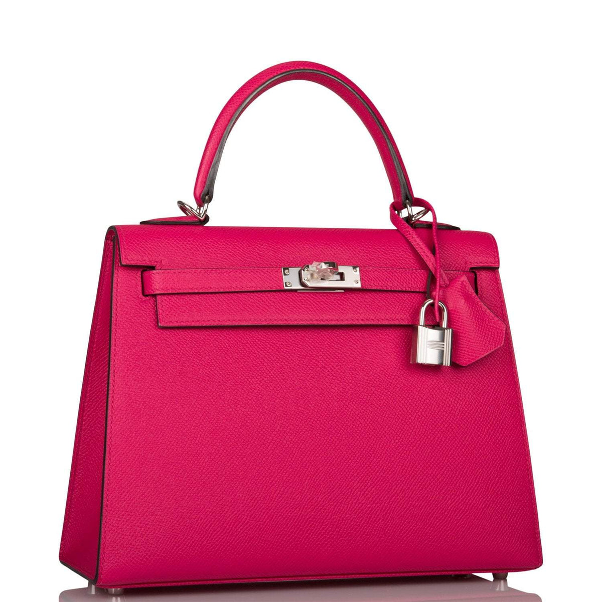Hermes Rose Mexico Epsom Sellier Kelly 25cm Palladium Hardware
