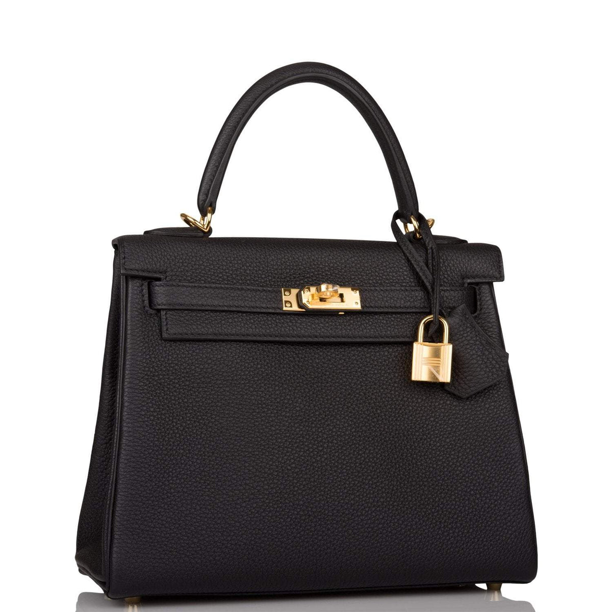 Hermes Black Togo Retourne Kelly 25cm Gold Hardware