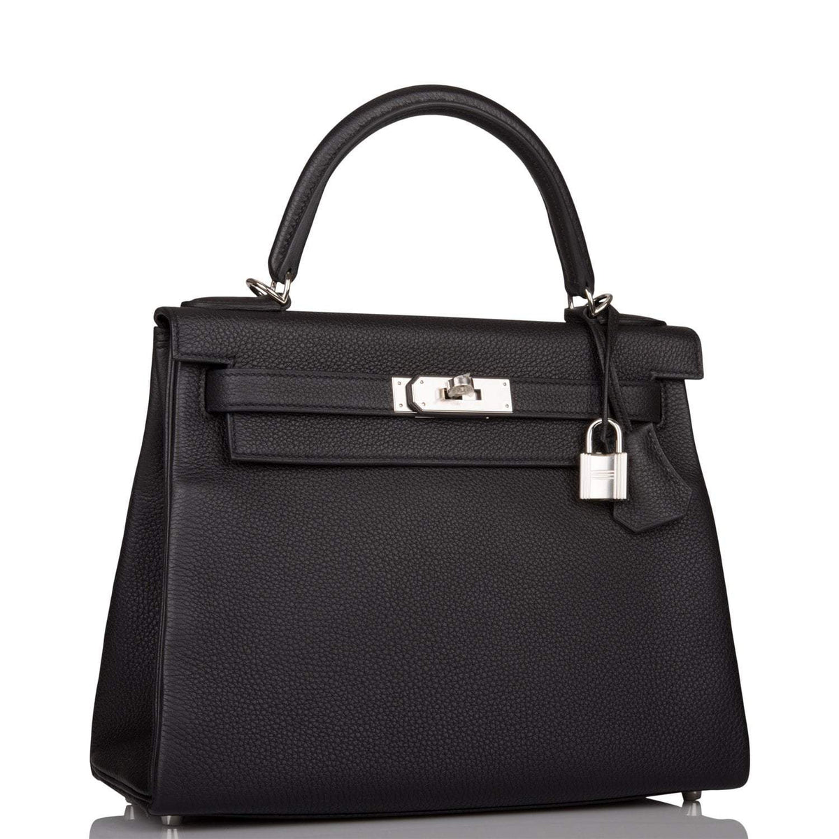 Hermes Black Togo Retourne Kelly 28cm Palladium Hardware