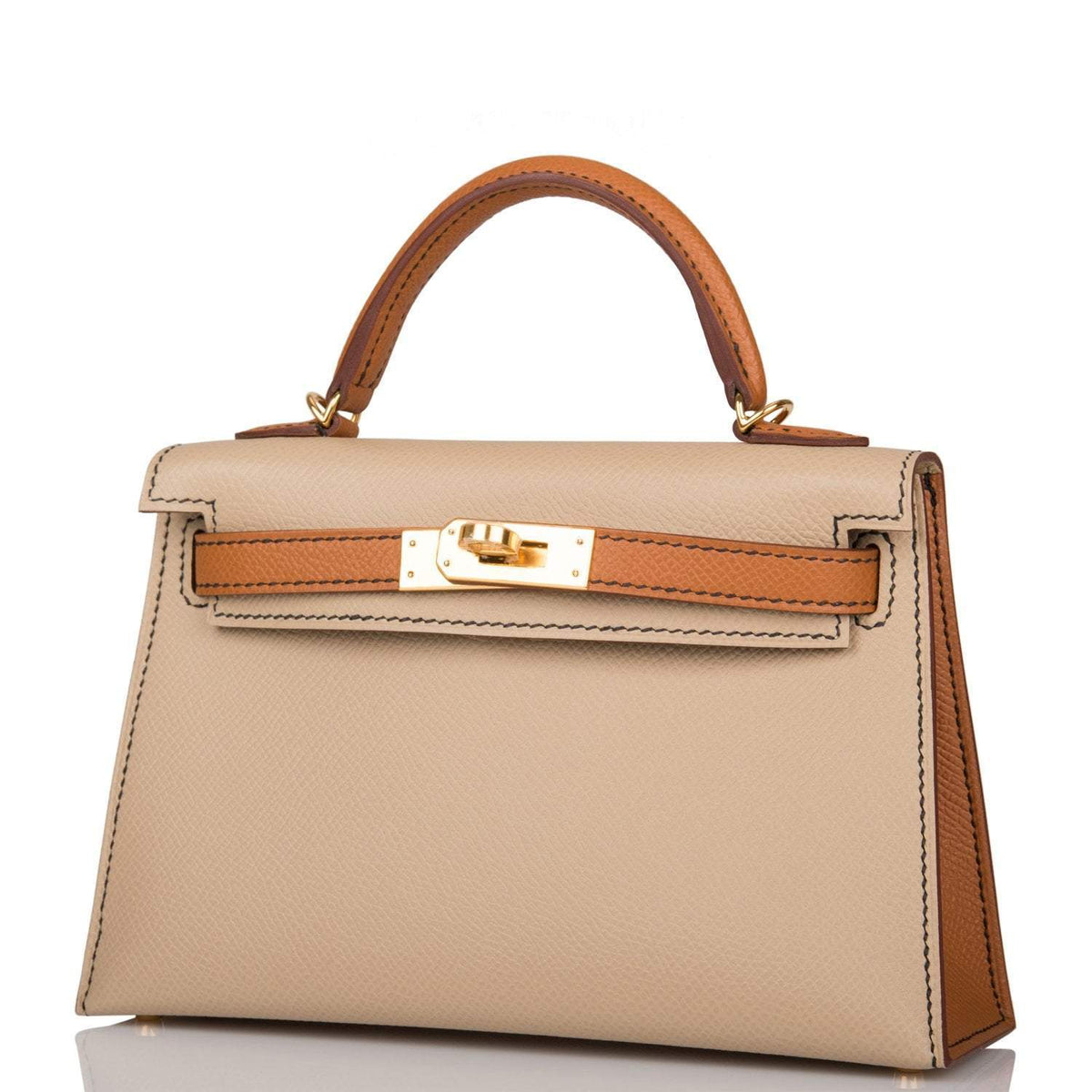 Hermes Kelly Sellier 20 Trench and Gold Epsom Gold Hardware