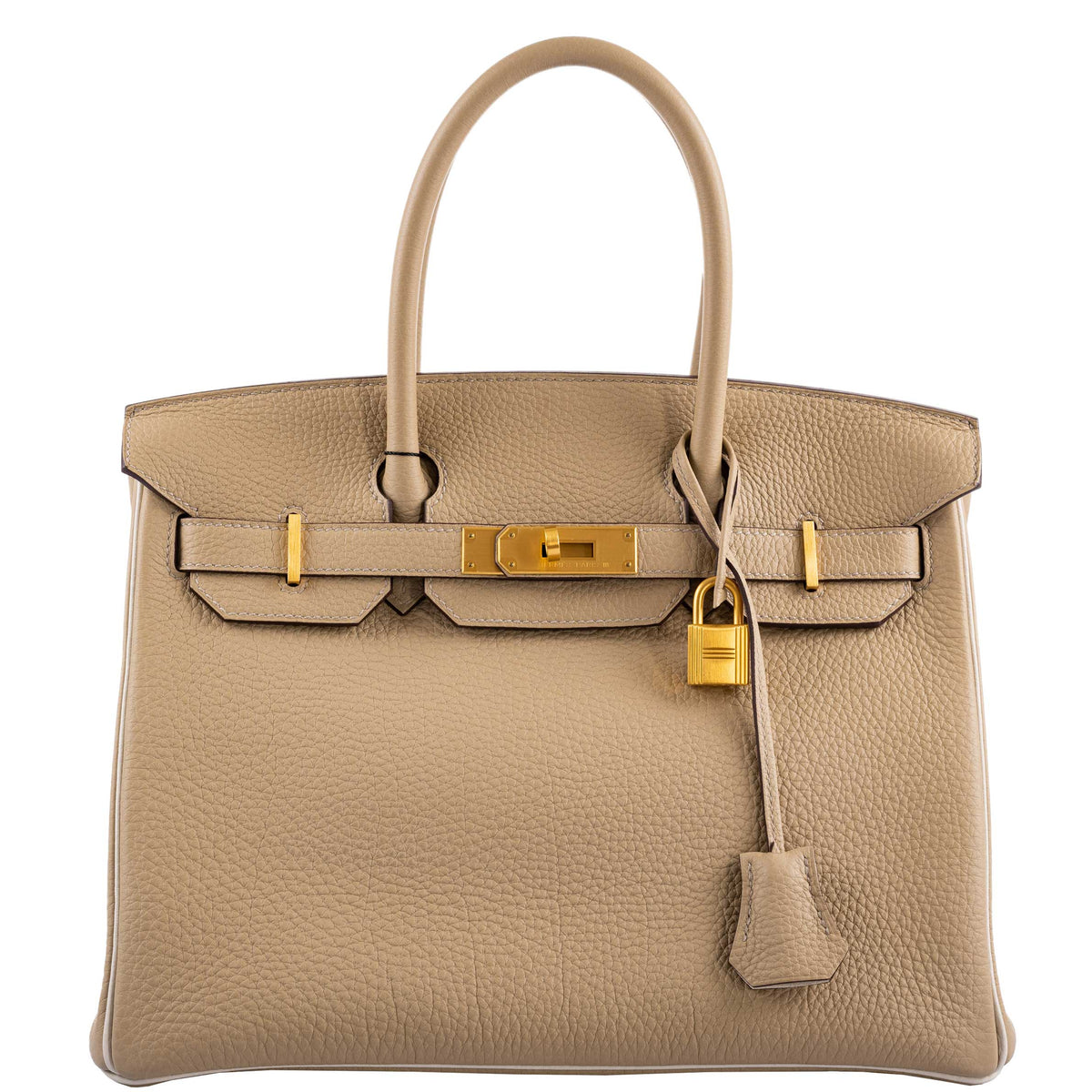 Hermes Birkin 30 HSS Trench & Craie Piping Togo Brushed Gold Hardware - 2016, X