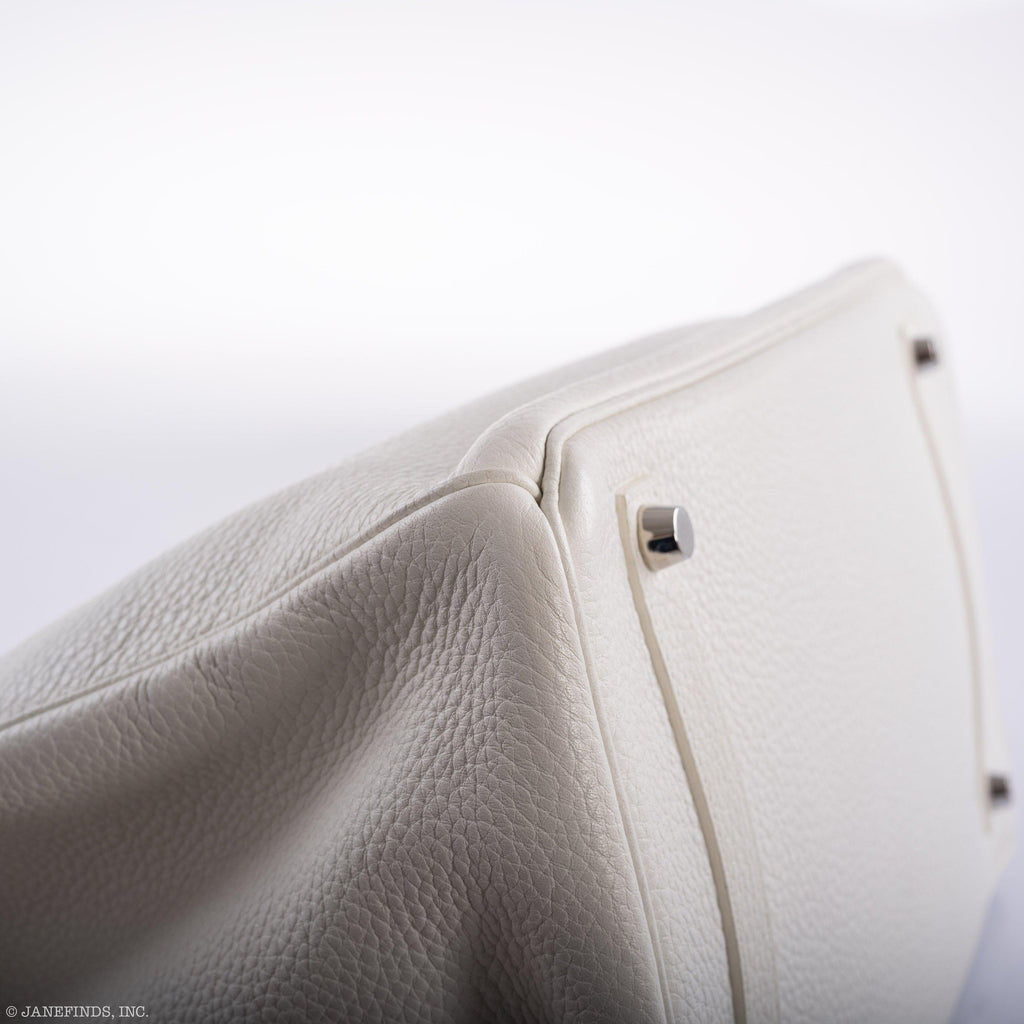 Hermes Birkin 35 White Clemence leather Palladium Hardware - N Square