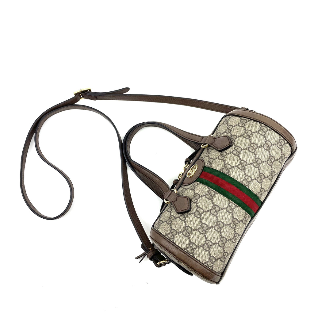 GUCCI Small GG Supreme Ophidia Boston Bag