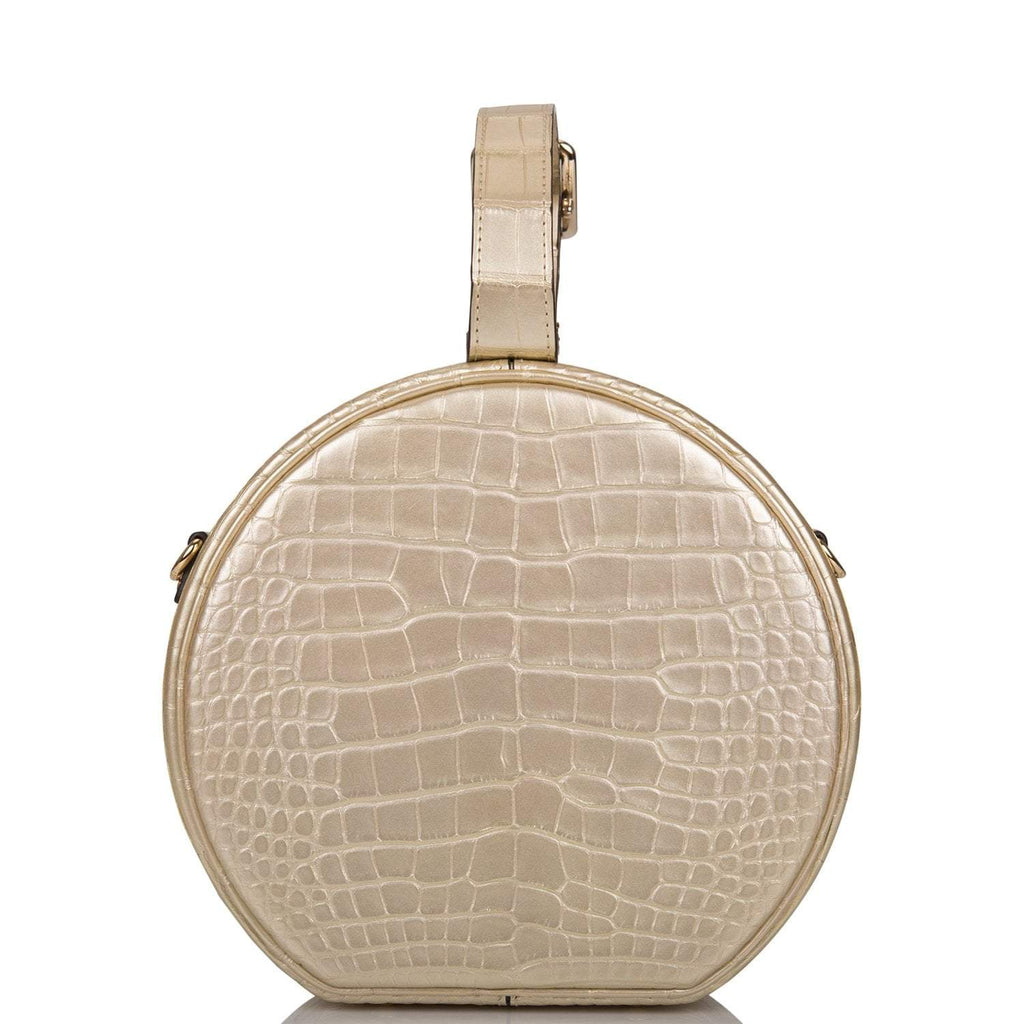 Louis Vuitton Gold Matte Alligator Petite Boite Chapeau