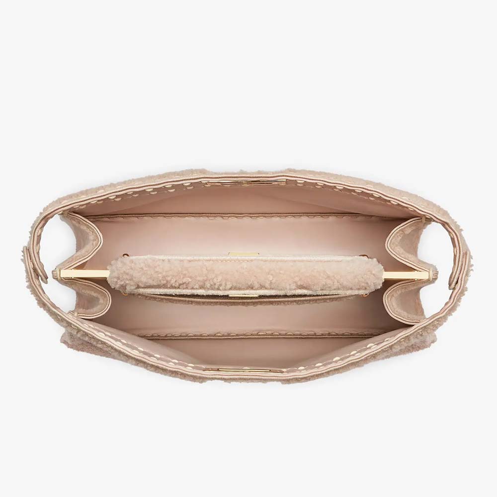PEEKABOO ISEEU LARGE Pink Sheepskin Bag