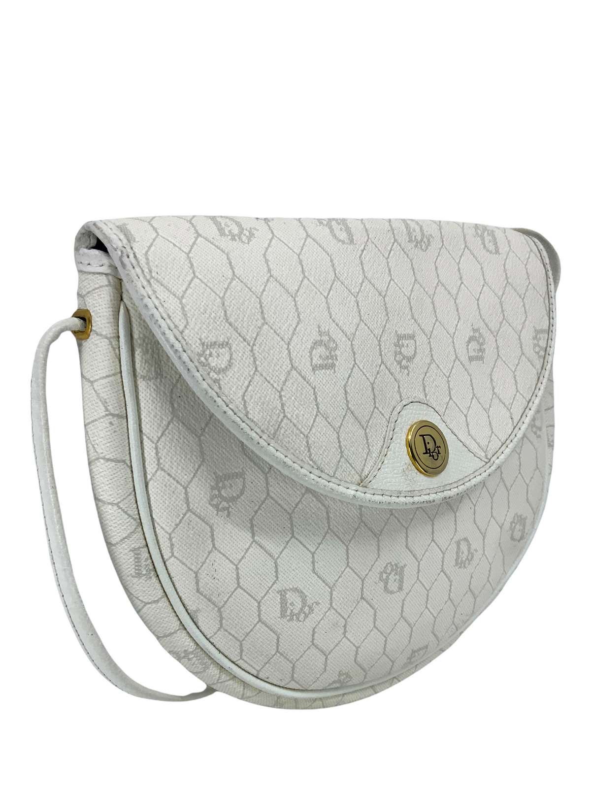 Dior Honeycomb Coated Canvas Monogram Shoulder Bag